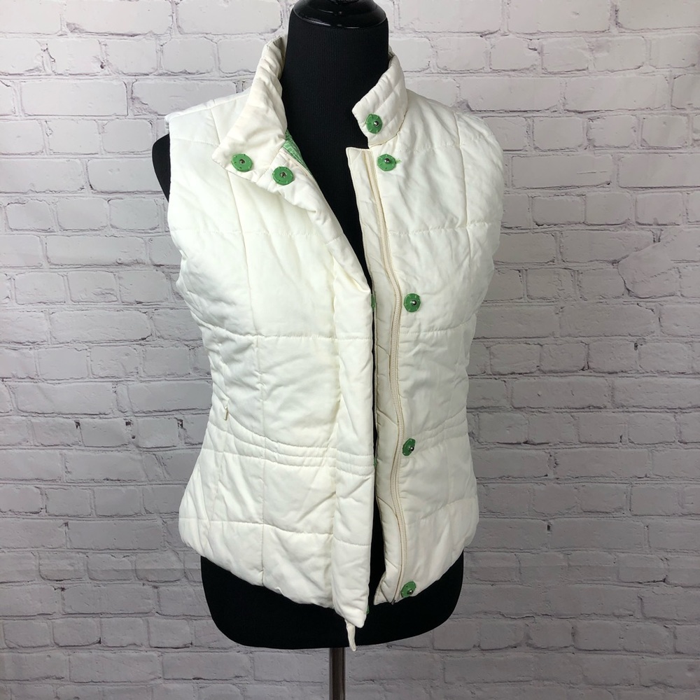 Vineyard Vines Cream Puffer Vest w/Pockets Small